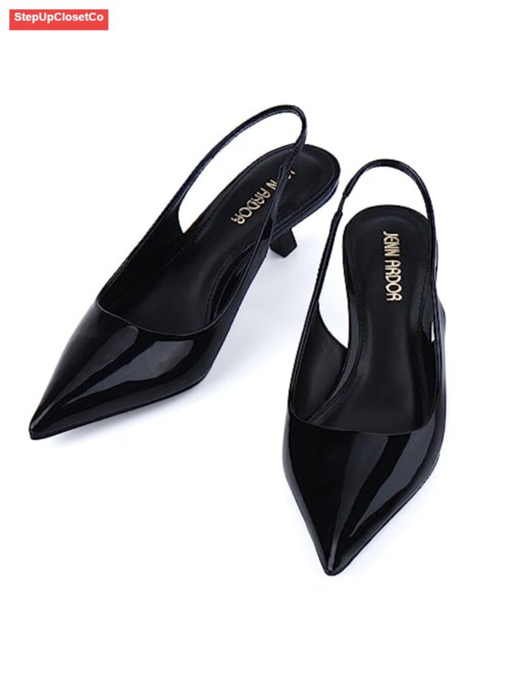 JENN ARDOR Slingback Kitten Heels Women Low Heels Dressy PU Pumps